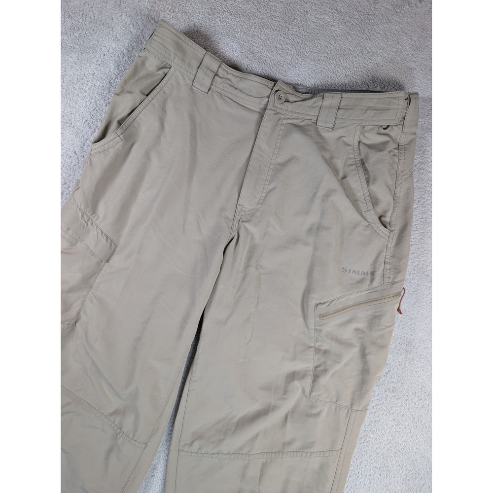 Simms Fishing Products Guide Series Mens Tan Nylon Spandex Cargo Pants Size M